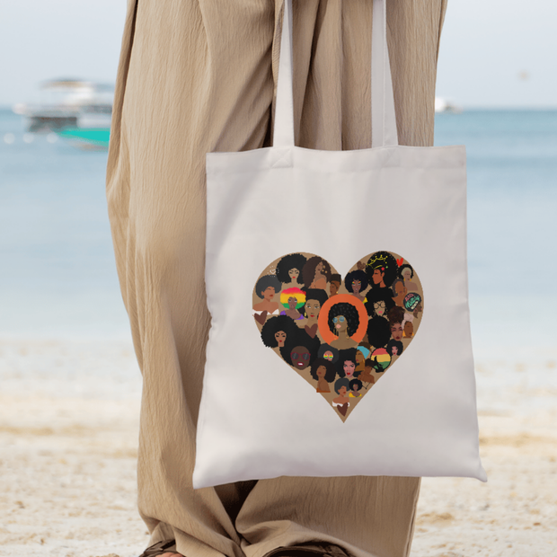 Tote Bag « Sororité Afro » – L’amour de soi et des sœurs en cœur