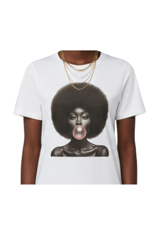 T-shirt Bubblegum Afro – Audacieuse & Élégante
