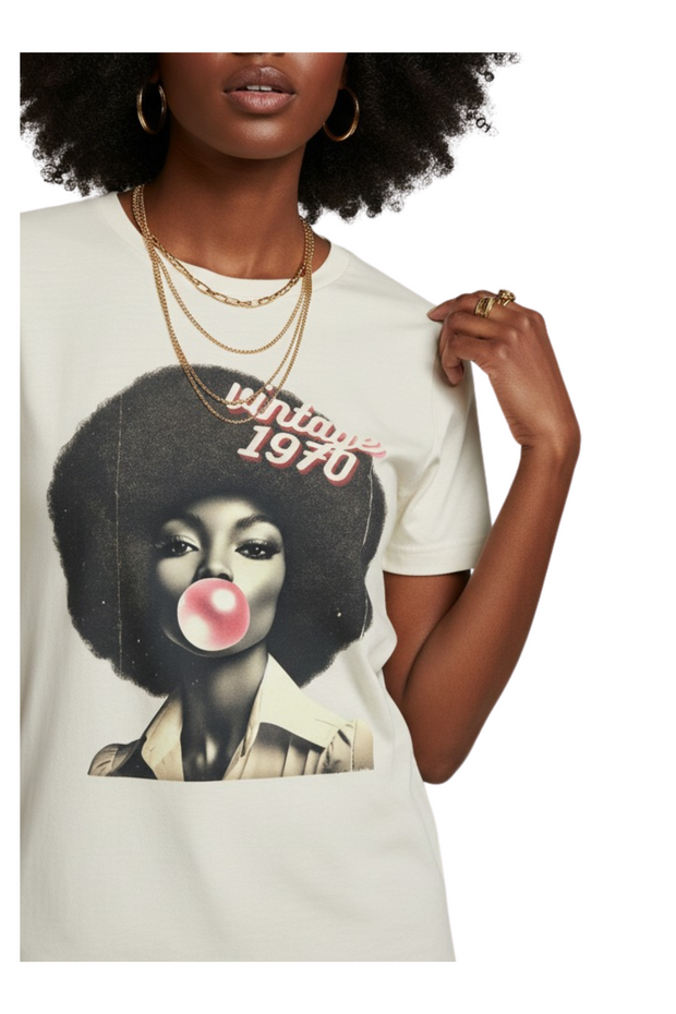 T-shirt Vintage 1970 Bubblegum – Chic & Nostalgique
